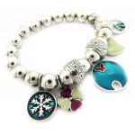 NOA [G6022] - Bracelet Cr&eacute;ateur 'Princesse Papillon' turquoise rose t&uuml;rkiissinine