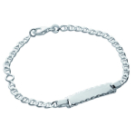 Les Tr&eacute;sors De Lily [K1015] - Gourmette Argent 'Bambino' argent&eacute; - 16 cm plaque 20x5 mm h&otilde;be
