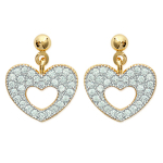 Les Tr&eacute;sors De Lily [K3845] - kullatud k&otilde;rvar&otilde;ngad  Love Divine  valgest kullast - 15x12 mm kuld