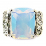 Bague cr&eacute;ateur 'Sissi' blanc opalescent 54 valge