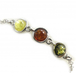 Les Tr&eacute;sors De Lily [N2297] - Bracelet Argent 'Inspiration' 3 ambres (rhodi&eacute;) - 8 mm pruun