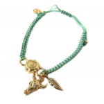 Les Tr&eacute;sors De Lily [P1738] - Bracelet artisanal 'Azuni' vert dor&eacute; (fait main) t&uuml;rkiissinine
