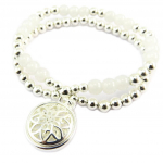 Les Tr&eacute;sors De Lily [P8454] - Bracelet cr&eacute;ateur 'Scarlett' blanc argent&eacute; (mandala) - 20 mm valge