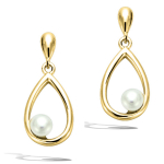 Les Tr&eacute;sors De Lily [Q6832] - kullatud k&otilde;rvar&otilde;ngad  Perla  valgest kullast - 18x8 mm valge