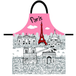 Les Tr&eacute;sors De Lily [Q8314] - Disainer p&otilde;ll 'Paris' roosa valge - 79x70 cm Heleroosa