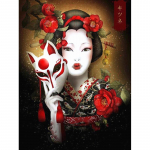 5D DIY teemantmaal, &uuml;mmargune salap&auml;rane t&uuml;druk, rebasmaskiga, teemanttikandiga 20X30CM