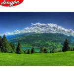 Teemantmaaling Lill V&otilde;ilill Teemanttikandid Maastikum&uuml;&uuml;k T&auml;is&uuml;mmargune teemantmosaiigist ristpistes komplekt kingitus 20X30CM