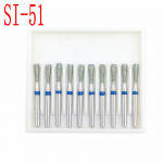 10 tk Dental Diamond Burs Drill Dia-puurid kiire k&auml;siinstrumendi keskmise FG 1,6 mm hambaarsti t&ouml;&ouml;riistade jaoks SI-51