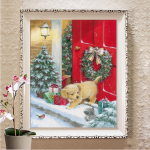 DIY 5D teemantmaal T&auml;is&uuml;mmargune puur multikas J&otilde;uluvana Mosaiik Ristpistes Kodukaunistused Full Round 20X30CM