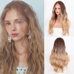 MERISIHAIR Body Wave pitsparukad naistele Pruuni ja valge v&auml;rvi s&uuml;nteetilisest juustest liimita pitsparukad naturaalse juuksepiiriga