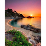 DIY 5D teemantmaaling t&auml;isring puur Sunset Beach teemanttikandid merevaade ristpistes kunst Kodukaunistused k&auml;sitsi kingitus Full Round 15x20CM