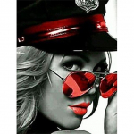 5D DIY Teemantmaal Seksikad punased huuled Teemantmosaiik Teemanttikandid T&auml;iskomplekt ristpistes komplektid Kodukaunistuse kingitused Round 20x30cm