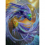 Kalaloomad 5D Teemanttikandid Ristpistes DIY Teemantmaaling T&auml;ielik Round Mosaiic Rhinestones Avaleht N&auml;put&ouml;&ouml; Painte Full Round 20x30CM