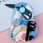 Blucome armas akr&uuml;&uuml;list koomiksist linnupross naistele meeste kott&uuml;likond Hijiab Pins uusaasta kingitus sinine