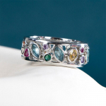 Bella Box Moodsad v&auml;rvilised CZ naiste s&otilde;rmused metallist h&otilde;beda v&auml;rvi igap&auml;evaseks kandmiseks s&otilde;rmused peoehted naljakas s&uuml;nnip&auml;evakingitus t&uuml;drukule 6 punane/kollane