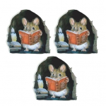 3 tk seinakleebis veekindel l&otilde;bus PVC lastetoa magamistuba, 3D hiire auguga seinakleebis Kodukaunistus Mouse