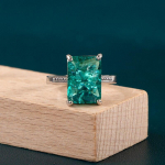 Bella Box, suur ristk&uuml;likukujuline kivist naiste s&otilde;rmused erkrohelise v&auml;rviga Noble Lady s&otilde;rmes&otilde;rmus peo jaoks Kvaliteetsed moeaksessuaarid 6 roheline