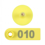 100 tk Nummerdatud kariloomade k&otilde;rvam&auml;rgi lamba k&otilde;rvam&auml;rgi marker 001-100 kariloomade identifitseerimiseks Numbered kollane