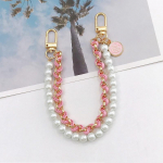 Vintage Pearl kotirihm k&auml;ekoti jaoks Kahekihiline kett Pearl telefonipael DIY rahakoti asendusk&auml;epidemed koti tarvik roosa