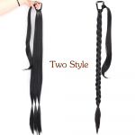 LISI HAIR 34 tolli s&uuml;nteetilised pika punutud hobusesaba juuksepikendused naistele, mustad pruunid ponisaba igap&auml;evaseks kandmiseks 85 cm