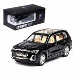 1/24 BMW X7 mudelauto, tsingisulamist survevalatud m&auml;ngus&otilde;idukid, heli ja valgusega tagasit&otilde;mmatav m&auml;nguauto lastele kingitus ja kogumiskaubad poistele 1:24-size: 20.5*8*7cm must