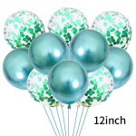10 tk/partii Glitter Confetti Lateks &otilde;hupallid Romantiline pulmadekoratsioon Baby Shower S&uuml;nnip&auml;evapeo kujundus Clear Air Balloons Festival Decoration 10PCS-12inch roheline
