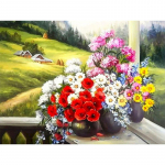 T&auml;is&uuml;mmargune teemantmaal punane lill 5D DIY teemanttikandid mosaiik maastikukunsti komplektid kodukaunistamise kingitus Full Round 20x30CM