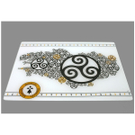 Les Tr&eacute;sors De Lily [A1106] - Klaasist l&otilde;ikelaud 'Triskel' must valge ooker - 40x30 cm must