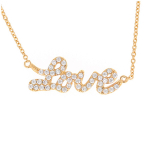 Les Tr&eacute;sors De Lily [R3126] - kullatud kaelakee  Love  valge kuld - 26x10 mm valge