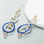 Naiste rippk&otilde;rvar&otilde;ngad sulamist riisihelmestega geomeetrilised pikad kvaliteetsed vintage k&otilde;rvar&otilde;ngad OneSize sinine