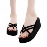 K&otilde;rge kontsaga paksu talla sussid Naiste pl&auml;tud Suvised rannas libisemisvastased moer&otilde;ivad Sandaalid Lihtne ja vabaaja stiil 36