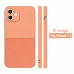 Funda For Iphone 11 12 13 Mini 14 Pro Max silikoon&uuml;mbris vedel kaardipesa hoidja kate iPhone Xr Xs X 6 7 8 Plus Se 2022 2020 jaoks for iPhone 6 6S oranž