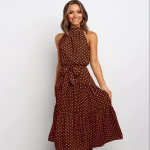 Naiste t&auml;pilised pikad kleidid 2023. aasta suvine seksikas p&auml;itseteta paelteta kleit Naiste Boho rannapuhkuse maksikleidid vabaaja r&uuml;&uuml; S