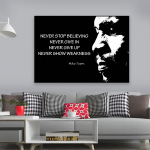 Must-valge kuulus tsitaadiplakat Inspireeriv poksija sporditr&uuml;kk Uskuge Motivatsioon Poks Sein Kunst L&otilde;uend Maalimine J&otilde;usaali sisustus 21x30 No Frame