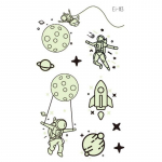 Veekindel laste helendav kleebis Aerospace Universe Astronaut Multifilmi t&auml;toveeringu kleebis V&otilde;lts t&auml;toveering naisele