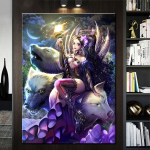 Valge hundi maagiline printsess haldjas teemantmaal Uus saabumine Loomade ja t&uuml;drukute teemantkunst t&auml;ispuurmosaiiktikandid Full Round 20x30CM