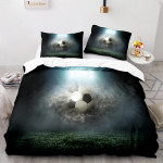 Voodipesu &Uuml;heinimesevoodi kaheinimesevoodi t&auml;issuuruses 3D jalgpallimat&scaron;i tr&uuml;kitud padjap&uuml;&uuml;r ja tekikate 2/3 magamistoaga pere voodipesu komplekti UK Single 135x200cm