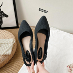 Suvised madalad sandaalid Naiste tasapinnalised, terava ninaga pehme tallaga plastikust kandvad madalad t&ouml;&ouml;jalatsid 41 must