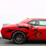 Sobib Mustang F-150 Ranger Coyote Wolf Tattoo Grunge Design Tribal Door Voodi k&uuml;ljekorgiga auto vin&uuml;&uuml;list graafiline kleebis both sides