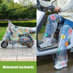 180/220cm Cartoon Transparent Motorcycle Waterproof Cover + Leg protection Universal Bike Dust Cover Outdoor Scooter Rain 180x120cm gray
