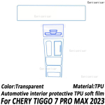CHERY TIGGO 7 PRO MAX 2023 jaoks Auto Interj&ouml;&ouml;r Keskkonsool K&auml;igukasti Paneel Navigatsioon L&auml;bipaistev TPU Kaitsekile C white