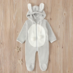 V&auml;ikelaste beebipoiste t&uuml;drukute 3D j&auml;nkuk&otilde;rva fliisist puuvillane kampsun m&auml;ngukost&uuml;&uuml;m S&uuml;gistalvised soojad riided 0,5-3 aastaks 60 hall