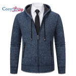 Cozy Up meeste pikkade varrukatega kardigan vabaaja t&auml;navar&otilde;ivaste kapuutsiga pehme kootud kampsun, termiline t&auml;ist&otilde;mblukuga fliisist kapuuts M pruun