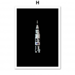 Astronaut Rocket Moon Space Seinakunst L&otilde;uendimaal Vintage P&otilde;hjamaade plakatid ja v&auml;ljatr&uuml;kid Seinapildid elutoa sisekujunduseks A4 21X30cm No Framed