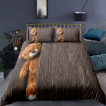Cartoon Bear Laste voodipesu 3D digiprintimine Kodu Magamistoa tekk ja padjap&uuml;&uuml;r mikrokiust materjal 2/3 voodipesu kaunistus Cama 90 --155x220cm