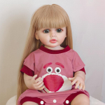 55 cm t&auml;issilikoonist printsesskleit Reborn Smile Baby Doll Lapsed T&uuml;drukutele Elutruud pruunid juuksed Pehme puudutusega kvaliteetne nukk