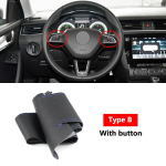 Auto rooli kate Skoda Octavia Superb Fabia Citigo Roomster 2013 jaoks- Rapid Yeti Kodia perforeeritud mikrokiud Type B blue line black
