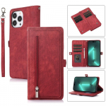 9 Card Flip Retro T&otilde;mblukuga nahast Crossbody rahakoti&uuml;mbris iPhone 15 14 13 12 11 Pro Max XS MAX XR / Samsung S23 S22 S21 S20 Ultra Plus A14 A13 A54 A53 jaoks iPhone 6/6S punane