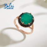 Klassikaline moodne naturaalne roheline ahhaats&otilde;rmus naistele 925 sterlingh&otilde;bedast peened ehted juubelipeor&otilde;ivad US RING SIZE 7# roheline