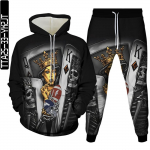 Pokker Graphic 3D Print Meeste &otilde;ues Mood Riided Spordidress Kost&uuml;&uuml;m Homme 2-osaline Komplekt Kapuutsid Jooksup&uuml;ksid Suured S-6XL M